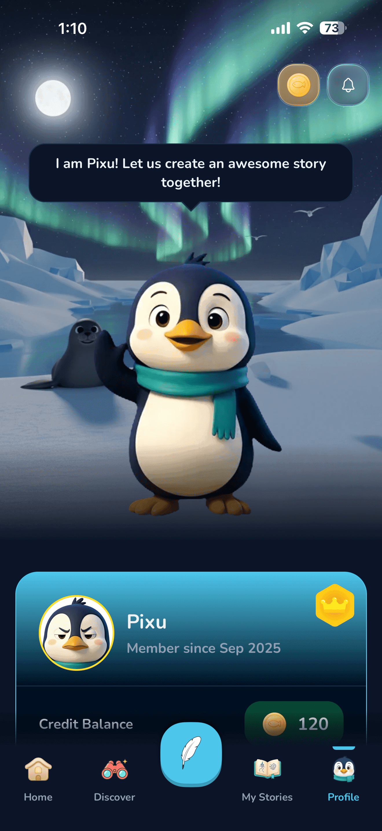 Pixloo App - profile Screen