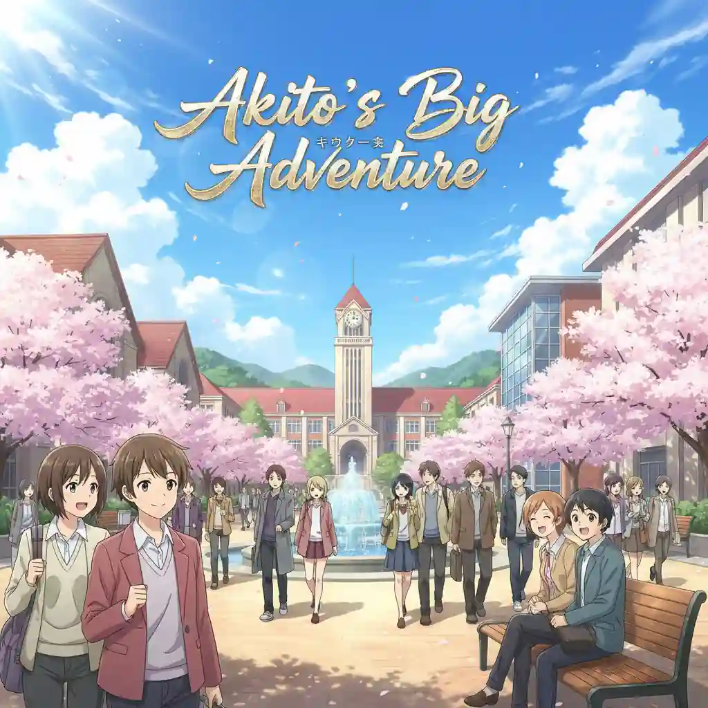 Epic journey storybook cover for Akito's Big Adventure - Worldwide exploration and discovery tale