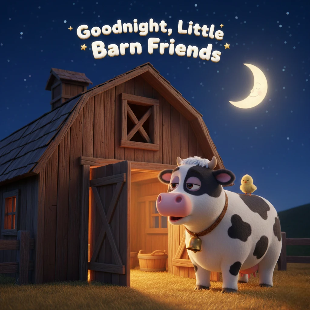Bedtime storybook cover for Good Night Little Barn Friends - Farm animal bedtime adventure